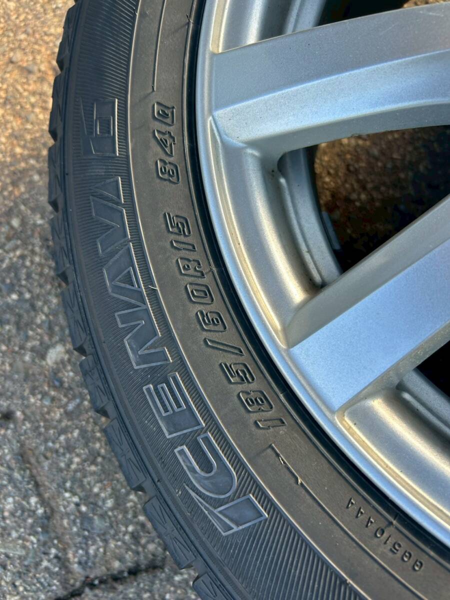 マツダ ビアンテ取外し GOODYEAR ICE NAVI 6 185/60R15 スタッドレスタイヤ＋Weds 15インチアルミホイール 4本セット_画像4