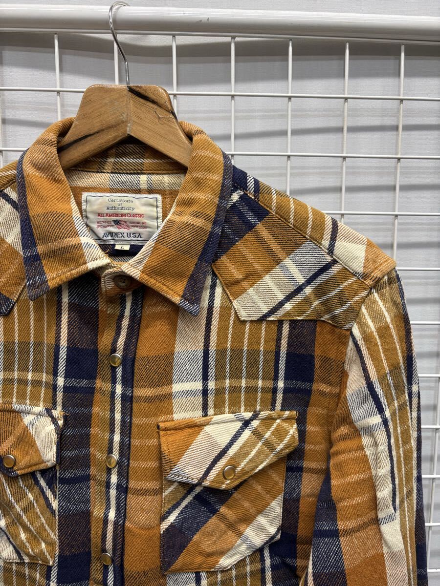 ［AVIREX］アヴィレックス　 長袖シャツ　チェック　L 2511-200_画像2