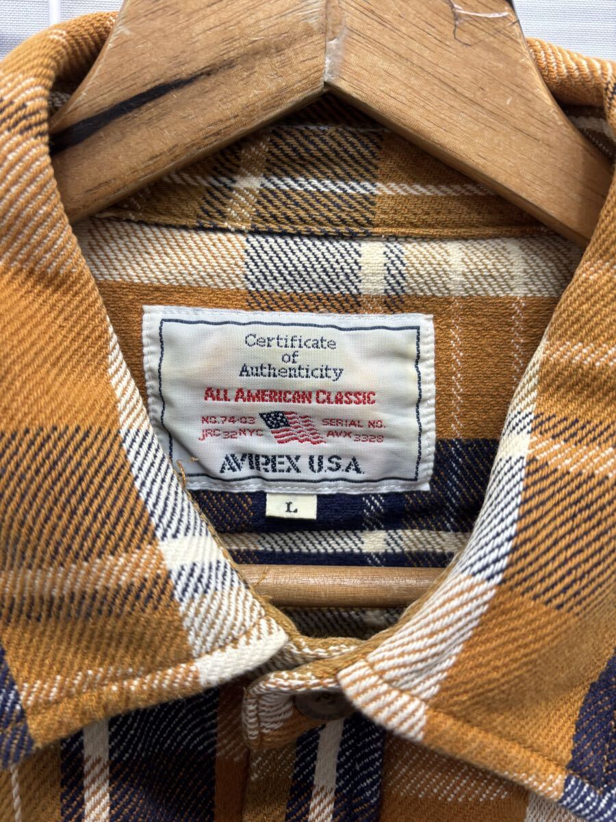 ［AVIREX］アヴィレックス　 長袖シャツ　チェック　L 2511-200_画像3