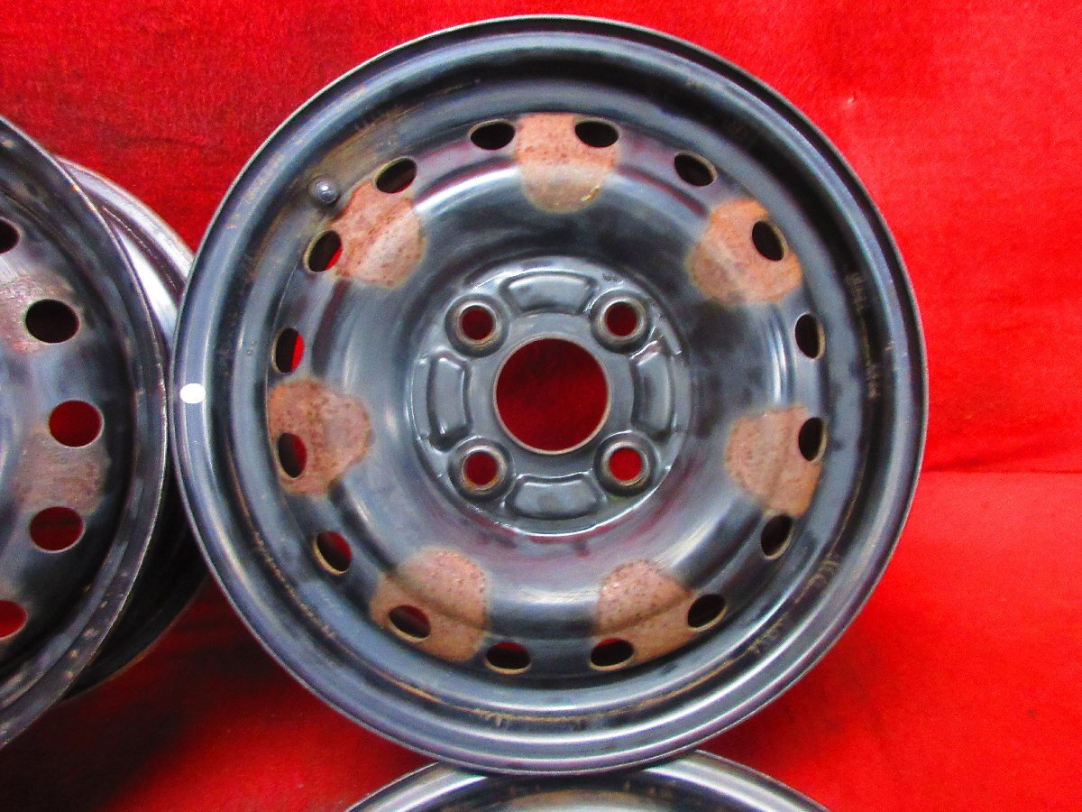 スチール ホイール 4本 ダイハツ 純正 13×4.00B 4穴 PCD 100 +45 ハブ径 54 ミラ エッセ ミラココア タントカスタム ムーヴ ラテ◆51927H_画像3