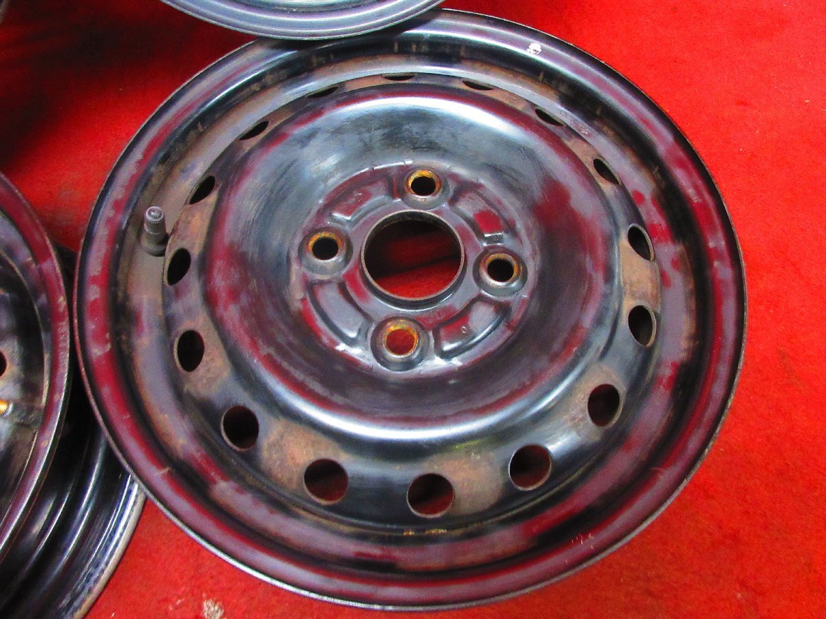 スチール ホイール 4本 ダイハツ 純正 13×4.00B 4穴 PCD 100 +45 ハブ径 54 ミラ エッセ ミラココア タントカスタム ムーヴ ラテ◆51927H_画像5