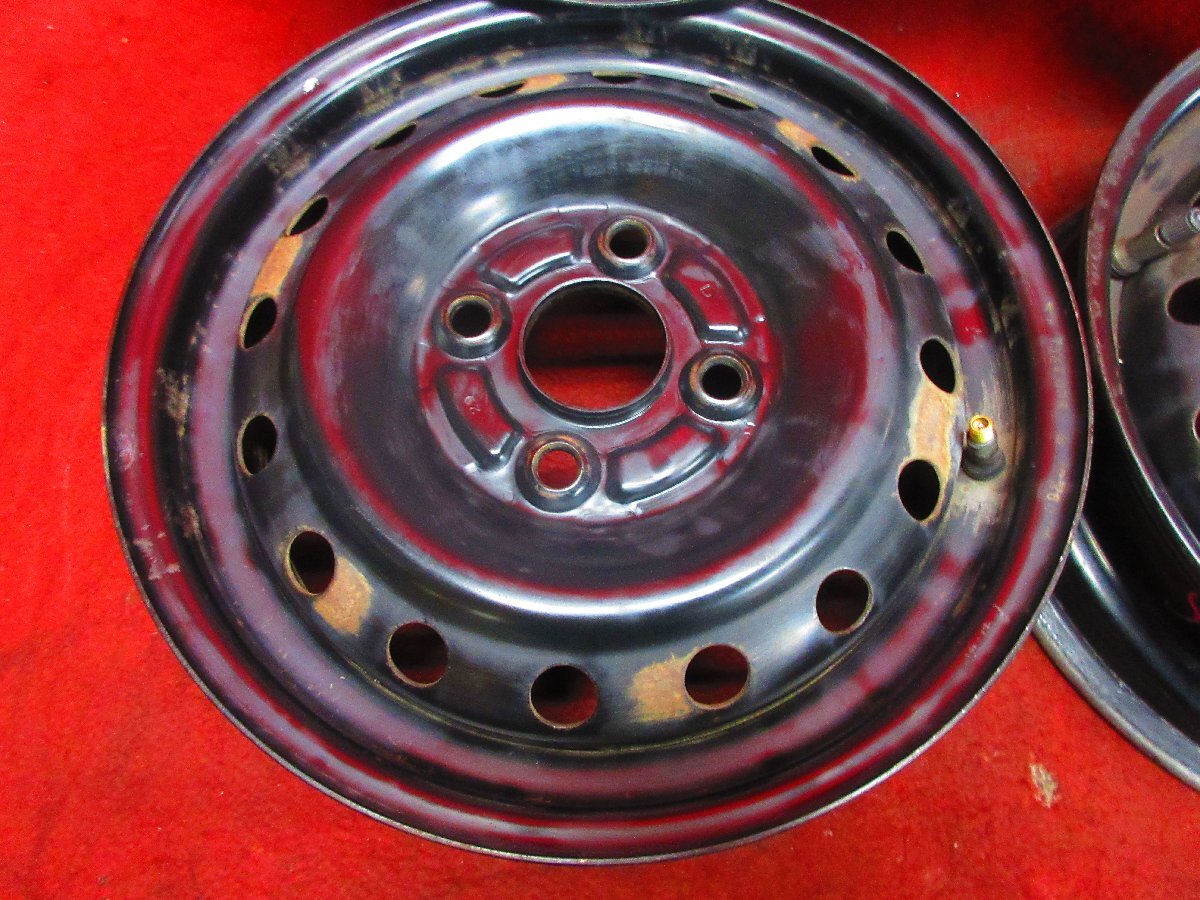 スチール ホイール 4本 ダイハツ 純正 13×4.00B 4穴 PCD 100 +45 ハブ径 54 ミラ エッセ ミラココア タントカスタム ムーヴ ラテ◆51927H_画像4