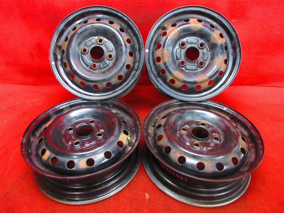 スチール ホイール 4本 ダイハツ 純正 13×4.00B 4穴 PCD 100 +45 ハブ径 54 ミラ エッセ ミラココア タントカスタム ムーヴ ラテ◆51927H_画像1