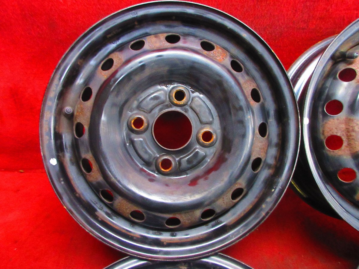 スチール ホイール 4本 ダイハツ 純正 13×4.00B 4穴 PCD 100 +45 ハブ径 54 ミラ エッセ ミラココア タントカスタム ムーヴ ラテ◆51927H_画像2