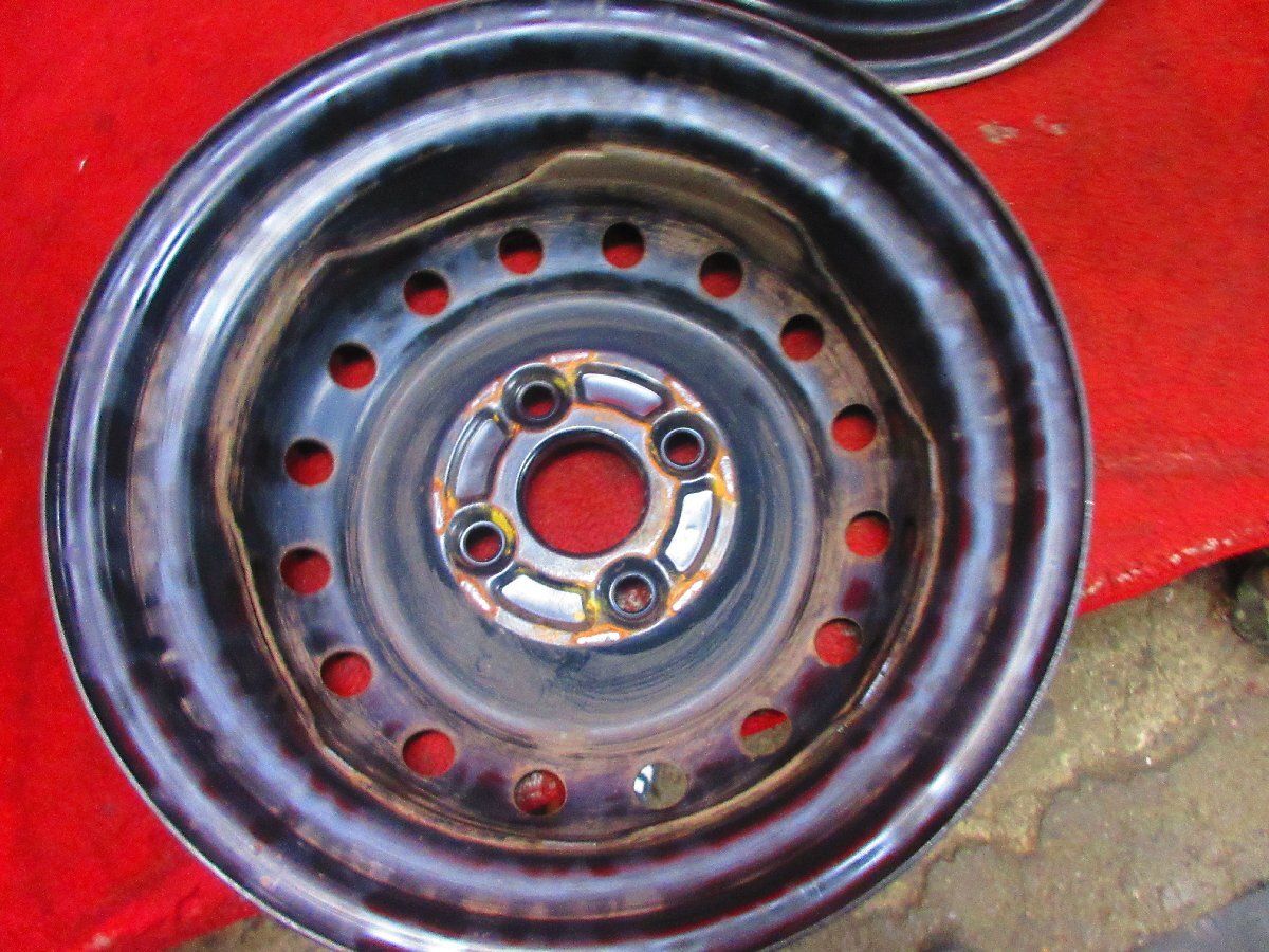 スチール ホイール 4本 ダイハツ 純正 13×4.00B 4穴 PCD 100 +45 ハブ径 54 ミラ エッセ ミラココア タントカスタム ムーヴ ラテ◆51927H_画像8