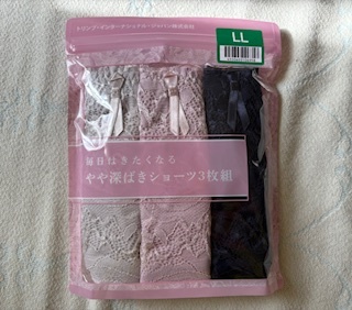 新品★トリンプ★やや深ばき★ショーツ★LL★3枚セット★紺・グレー・ピンク★前レース★Triumph_画像3