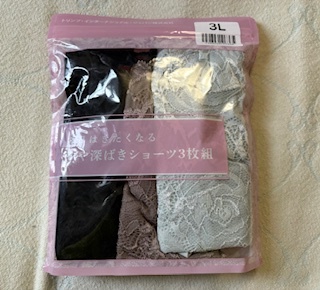 新品★トリンプ★やや深ばき★ショーツ★３L★３枚セット★ブラック・グレーベージュ・水色★前レース★Triumph_画像3