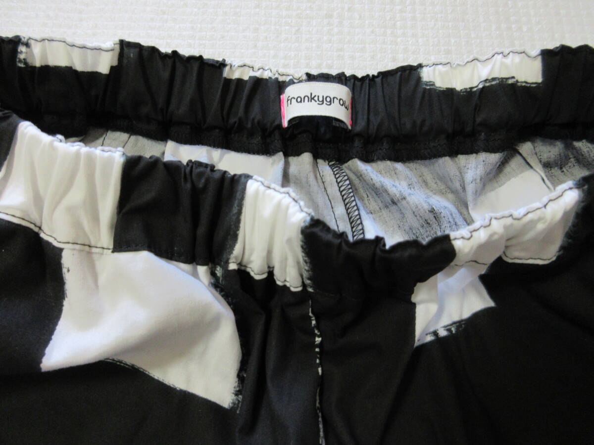 frankygrow フランキーグロウ 21SBT-235 パンツ チェック 黒白 コットン(C2)_画像3