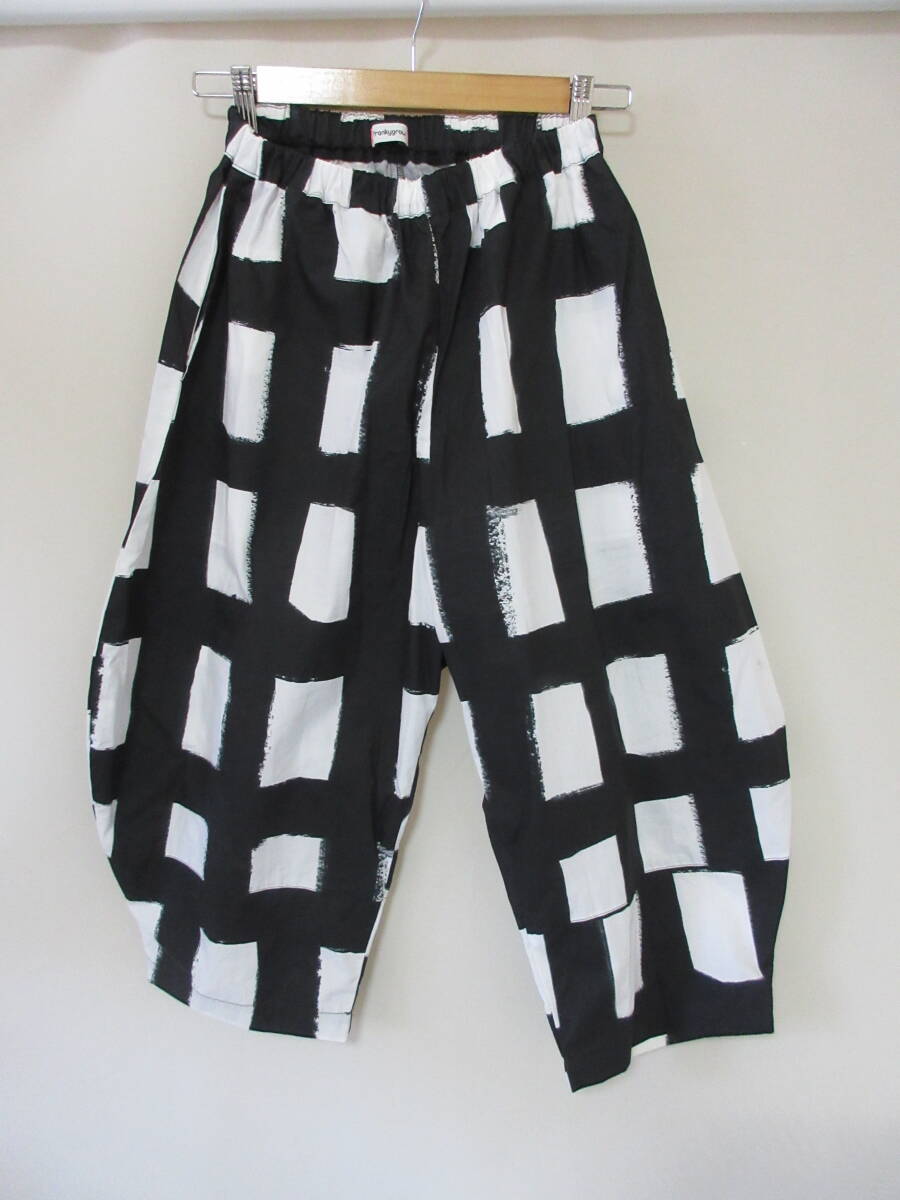 frankygrow フランキーグロウ 21SBT-235 パンツ チェック 黒白 コットン(C2)_画像1