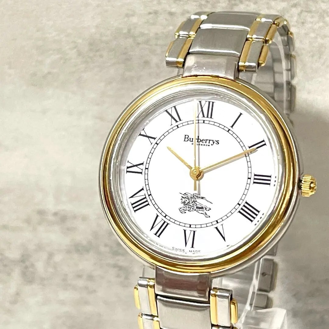 稼動品　Burberry バーバリー　ローマン　コンビカラー　ボーイズ　腕時計_画像1