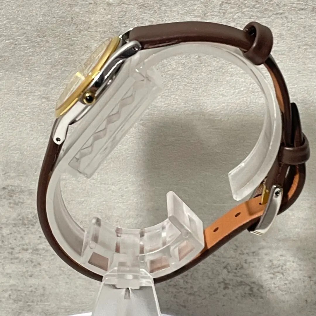 稼動品　SEIKO セイコー　シェル文字盤　3針　ラウンド　ゴールド　腕時計_画像2