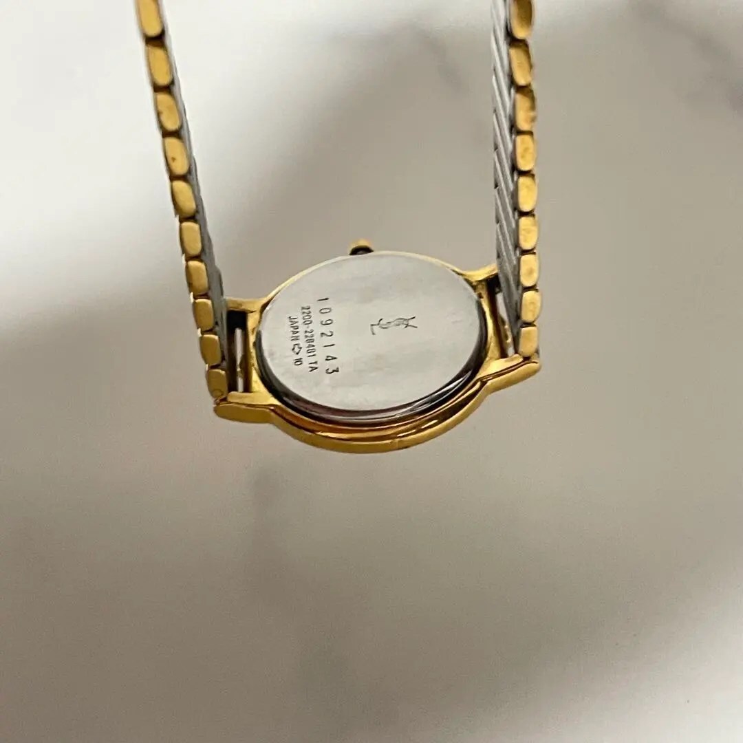 稼動品　イヴサンローラン　YSL 人気モデル　シャンパン　ラウンド　腕時計_画像3