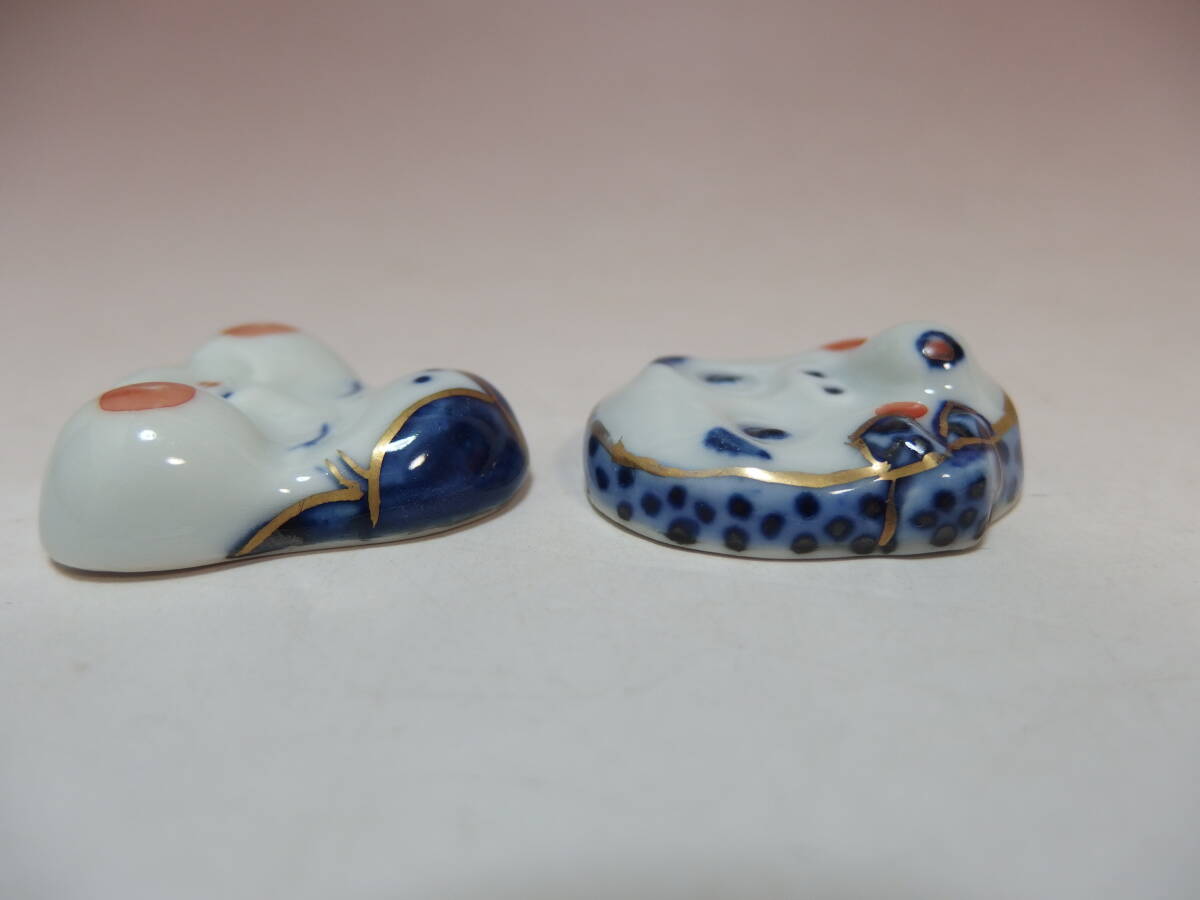 おかめ　ひょっとこ　陶器　箸置き　在銘　　レターパックライト可_画像8