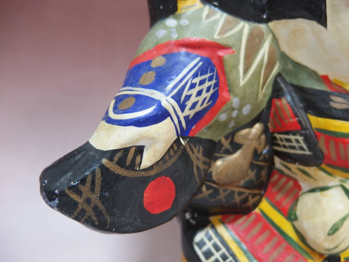 ②　土人形　義経 　中十製？　在銘？_画像9