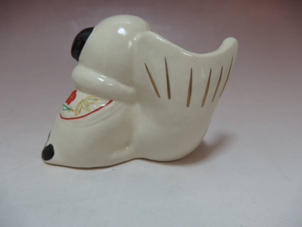 狆鯛 犬と鯛 陶器 置物 たち吉?_画像3