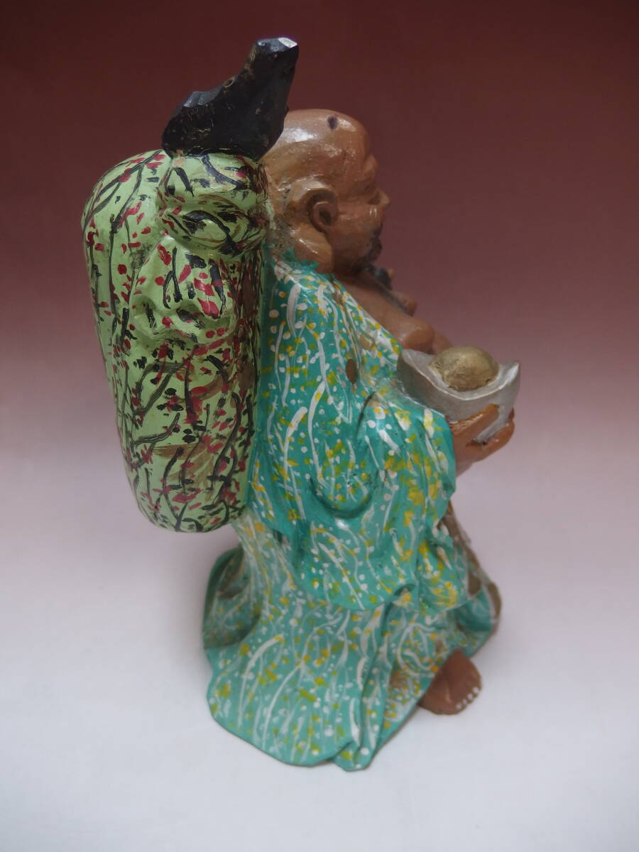 木彫 彩色 布袋 置物_画像4