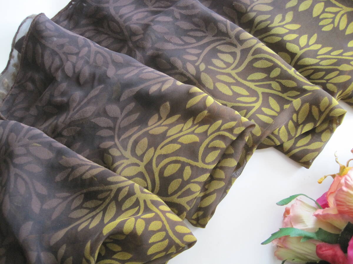 ★Rudolph Valentino・大判シルクストール・約54cm×160cm・こげ茶ベースのグラデーションカラー・送料185円★_画像5