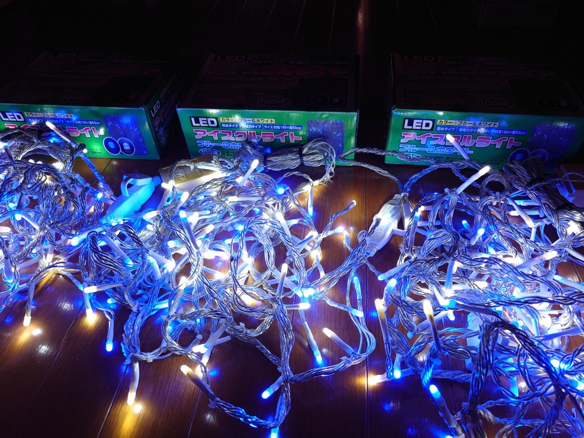 [ LED лёд kru свет ...100 лампочка ×3 позиций комплект ] голубой & белый / объединенный возможность /8 образец память функция / Рождество / illumination 