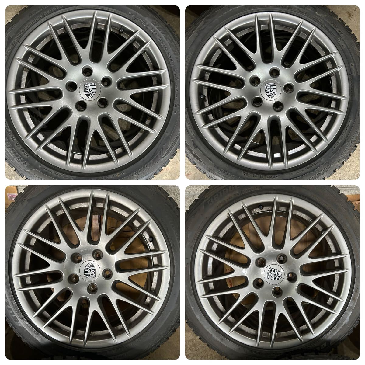 冬用/稀少set/ PORSCHE ポルシェ カイエン 958 GTS RSスパイダー BBS (20x9.5J+47 5H/130) バリ溝 275/45R20 ブリザック DM-V2 室内保管_画像2