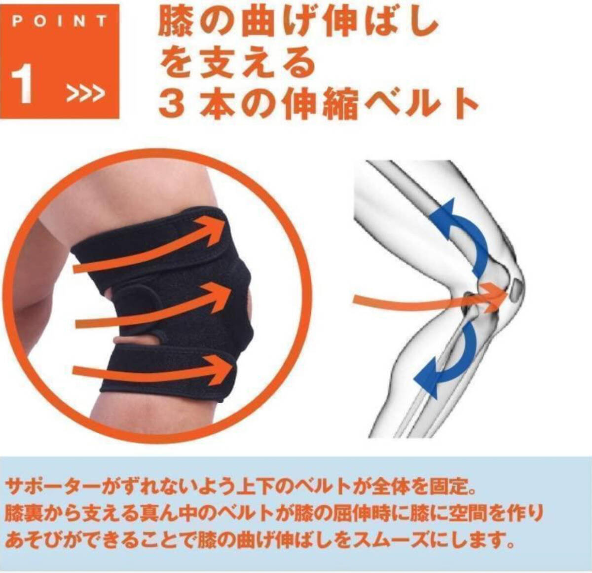 膝 サポーター スポーツ ランニングm 保護c 膝当て 簡単 膝パッド 医療用d_画像2