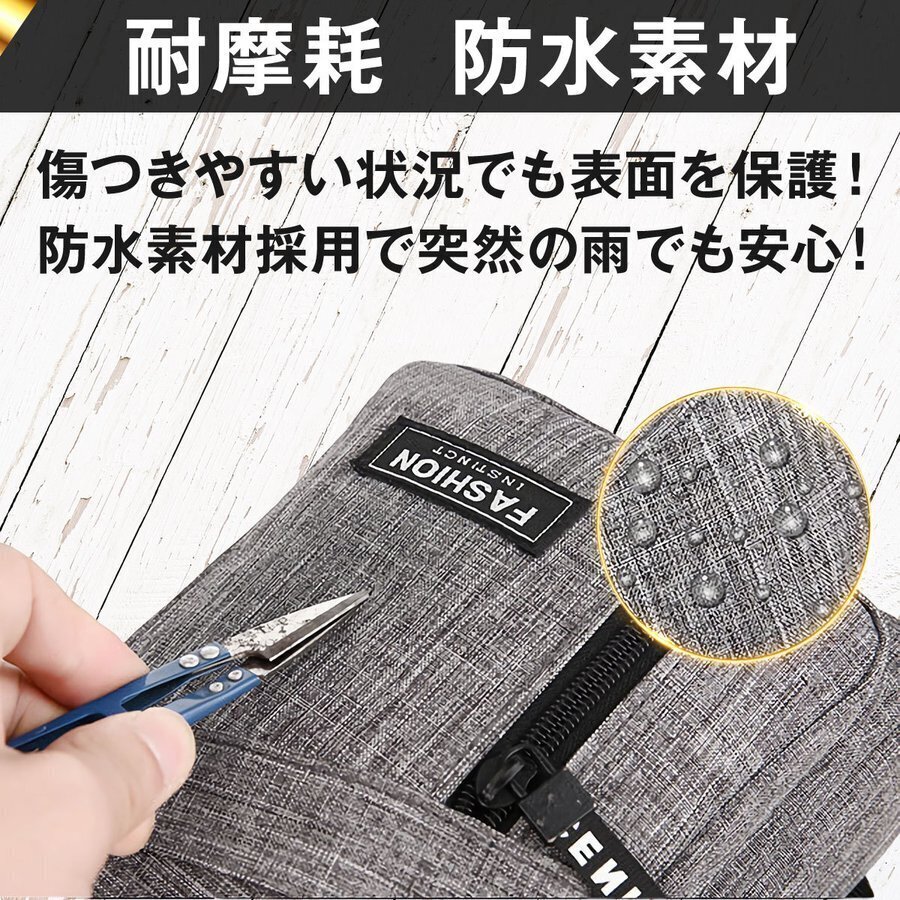 限定 ボディバッグ メンズ 防水 ワンショルダー 斜めがけ 軽量撥水 ブラック 黒 特価セール ner_画像4
