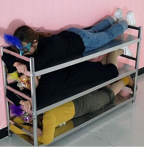 品質保証☆新品★ガード付きステンレス棚着地多層台所用品小百貨店電子レンジ収納棚_画像4