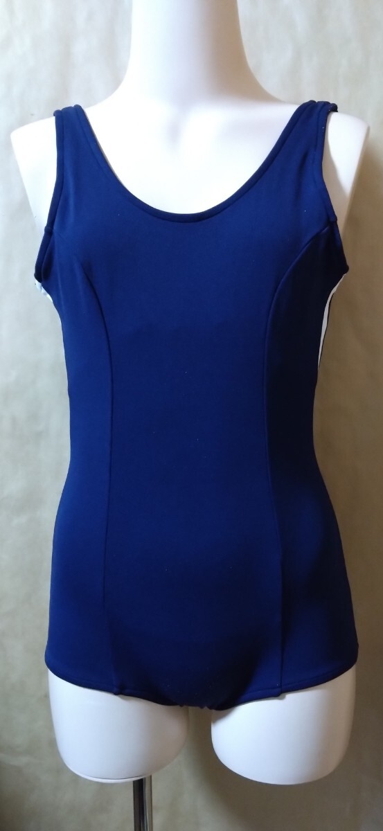 0061★スイミング・ネイビー・ワンピース・競泳水着☆150サイズ◆記名 【ホームクリーニング済】_画像1