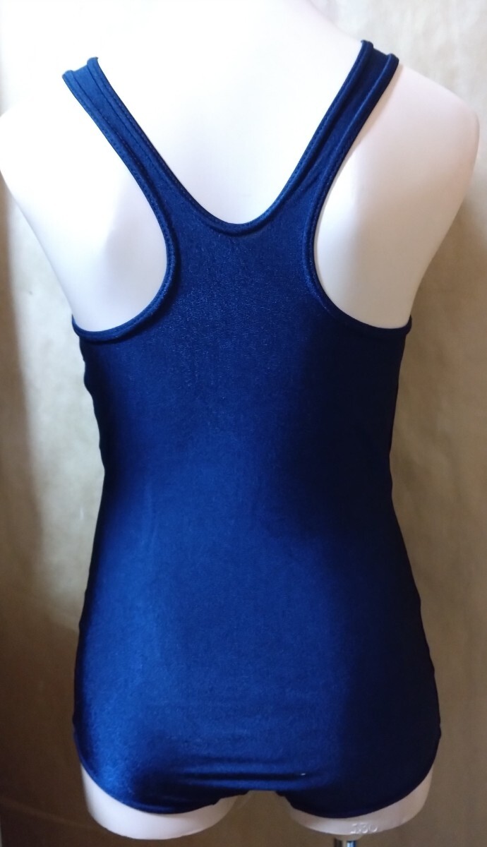 0066★スイミング・ネイビー・ワンピース・競泳水着☆130サイズ◆ゼッケン・記名 【ホームクリーニング済】_画像2
