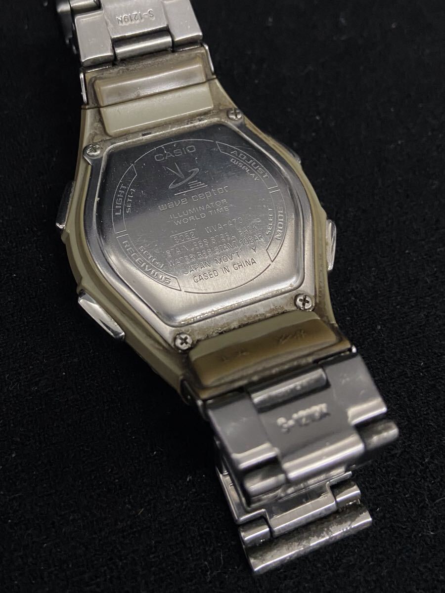 A457★CASIO カシオ WAVECEPTOR ウェーブセプター 腕時計 WVA-470 電波ソーラー タフソーラー ベルト切れあり 稼働 ジャンク品_画像6