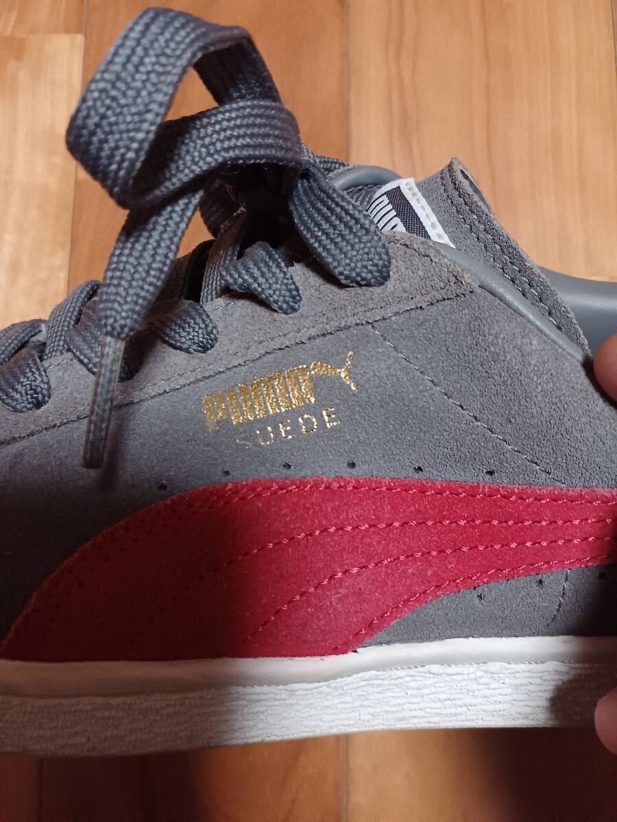 PUMA SUEDE プーマ スウェード スニーカー 27cm グレー×レッド_画像3