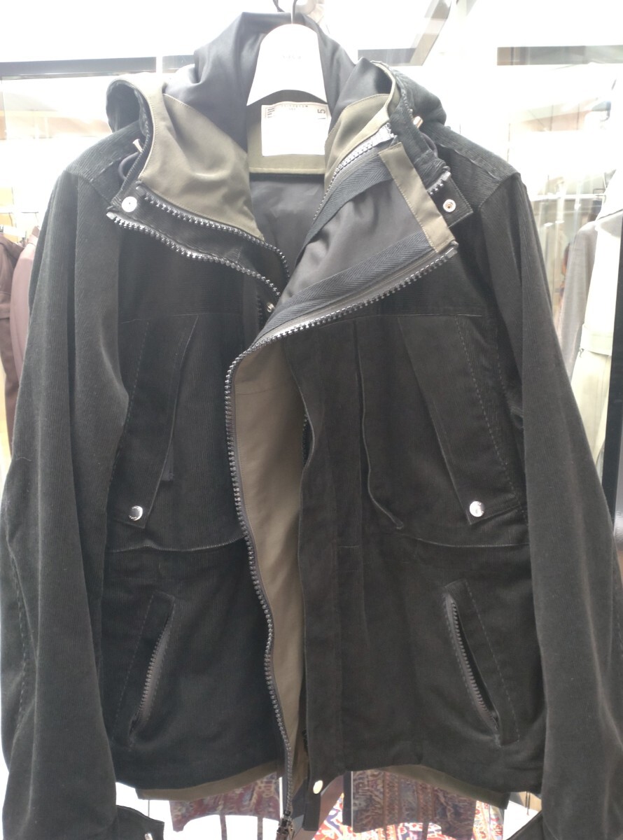 sacai 25AW コーデュロイジップブルゾン black 1 ブラック アウターサカイ 新品未使用品_画像1