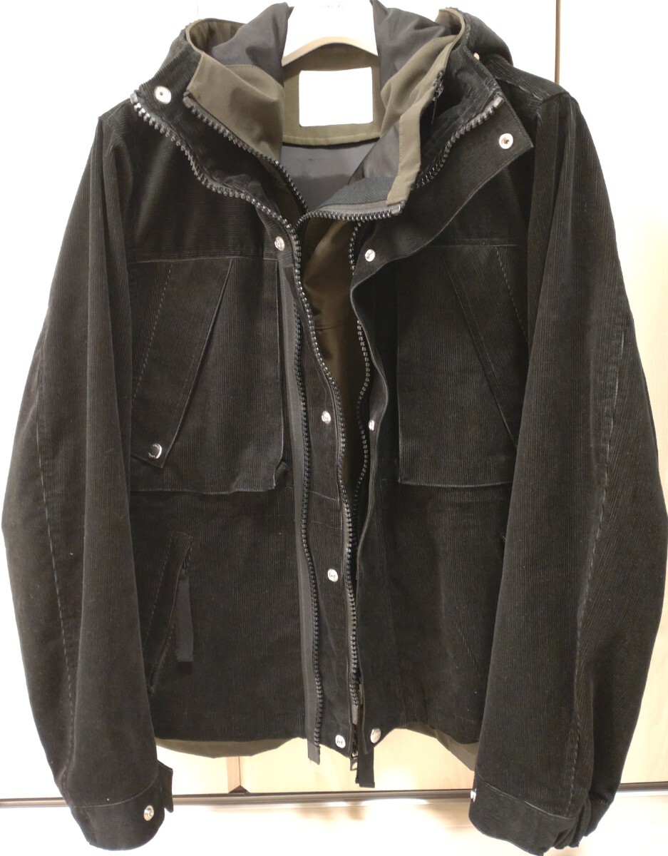 sacai 25AW コーデュロイジップブルゾン black 1 ブラック アウターサカイ 新品未使用品_画像2