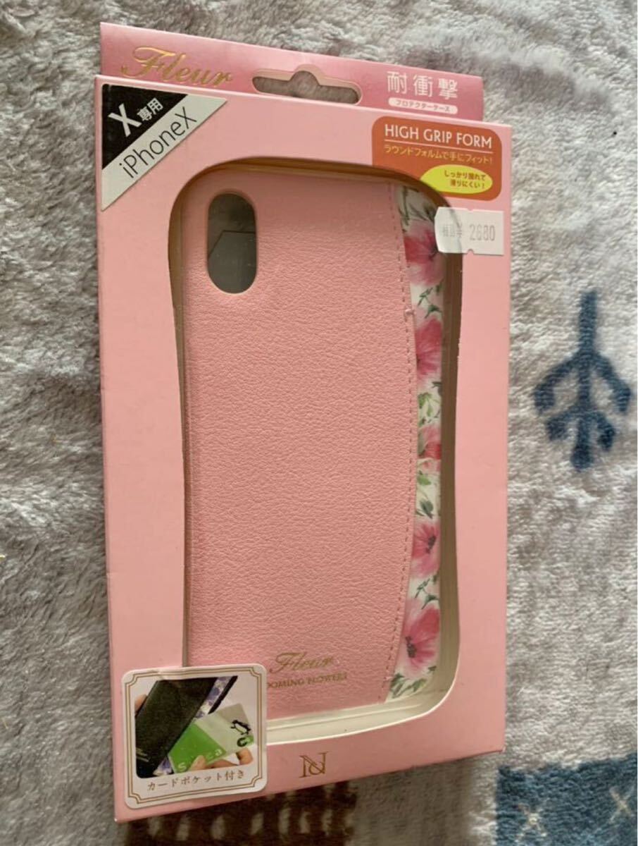 即決☆送料無料☆iPhone X☆iPhoneケース スマホケース☆花柄 ボタニカル☆ピンク_画像1