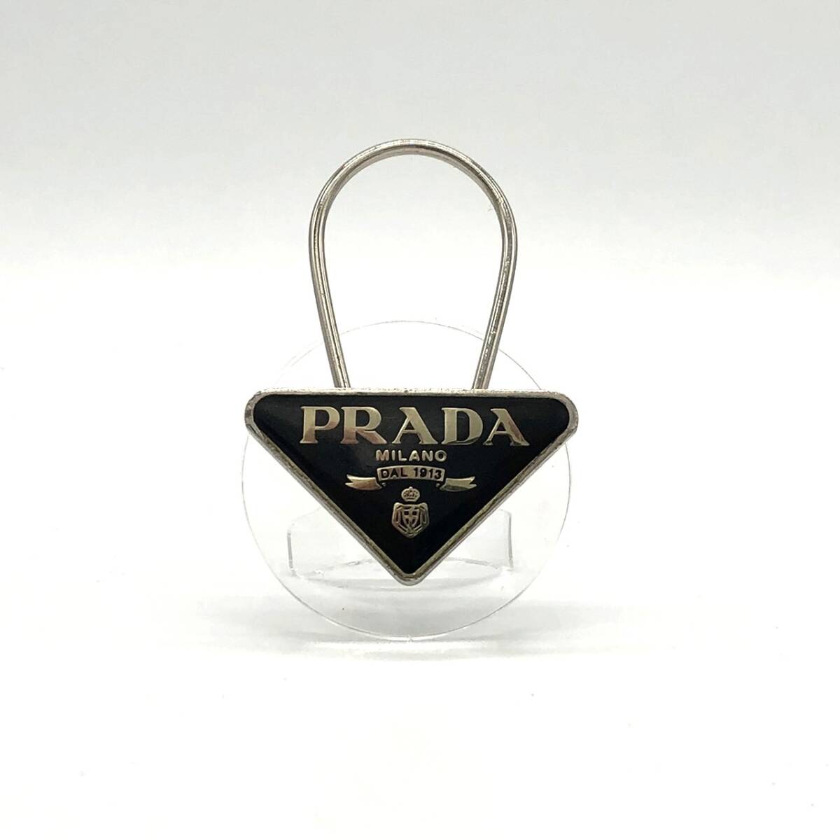 PRADA Prada брелок для ключа кольцо для ключей Logo треугольник серебряный черный серебряный женский мужская мода Vintage PRADA Prada брелок для ключа кольцо для ключей Logo треугольник серебряный черный серебряный женский мужская мода Vintage