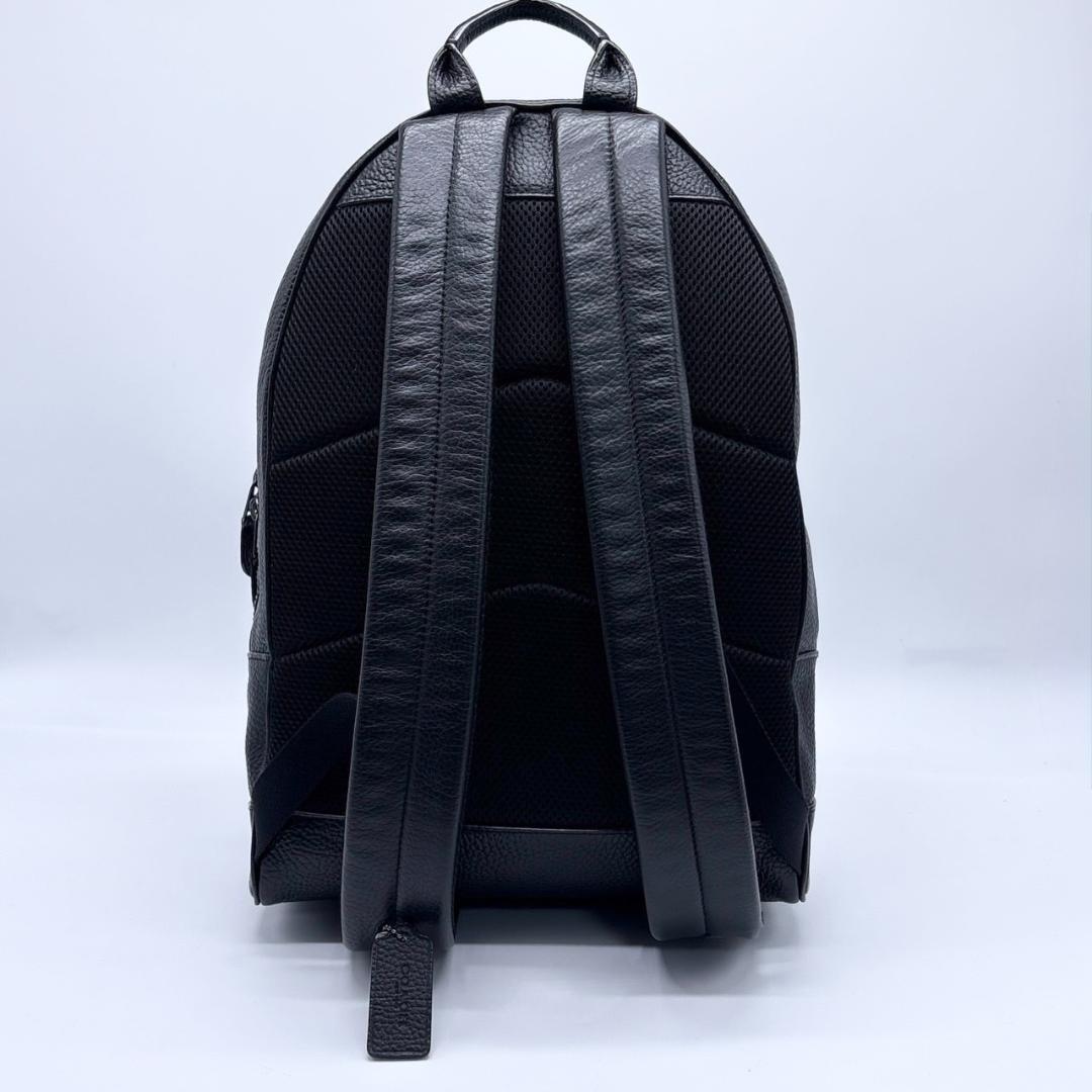 1円 極美品◆COACH コーチ リュック 本革レザー 大容量 72510 メンズ ダウンタウン リュックサック ブラック 黒 A4可_画像4