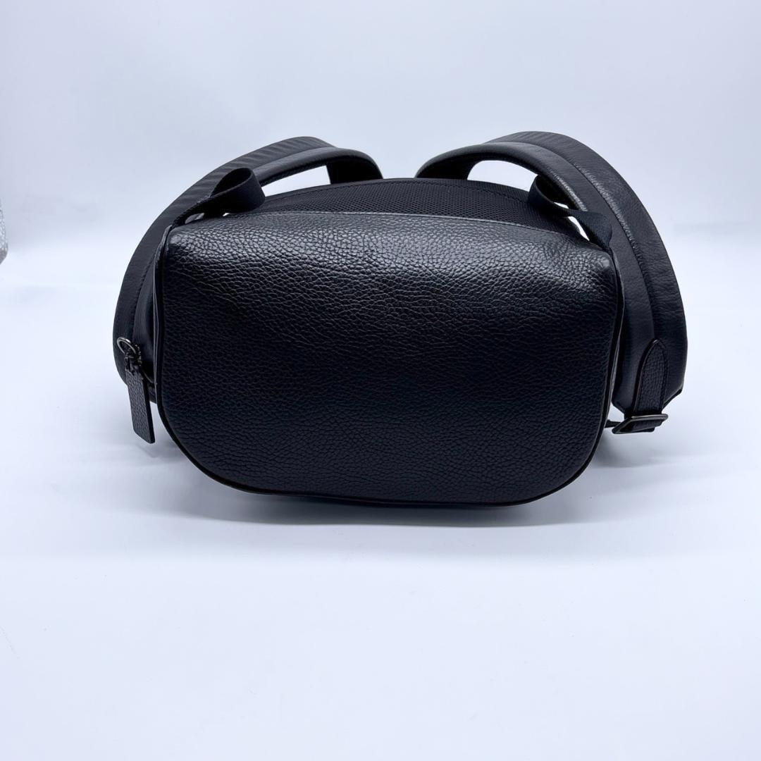 1円 極美品◆COACH コーチ リュック 本革レザー 大容量 72510 メンズ ダウンタウン リュックサック ブラック 黒 A4可_画像7