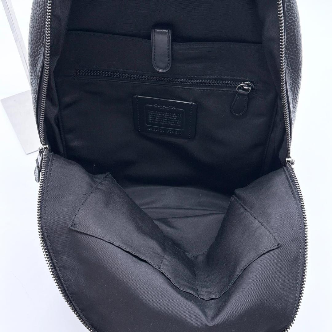 1円 極美品◆COACH コーチ リュック 本革レザー 大容量 72510 メンズ ダウンタウン リュックサック ブラック 黒 A4可_画像9