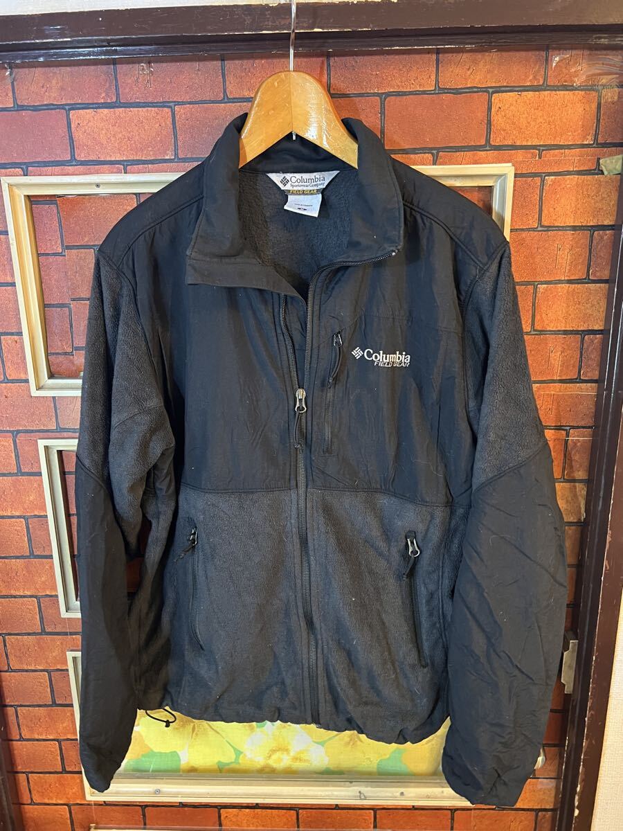 フリースジャケット　異素材ミックス　旧タグ　フィールド　 コロンビア Columbia ジップアップ　サイズM アメリカ古着 アウトドア_画像1