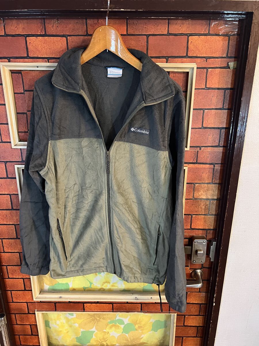 フリースジャケット アウトドア Columbia コロンビア ジップアップ 配色 バイカラー サイズS Mくらい アメリカ古着_画像1