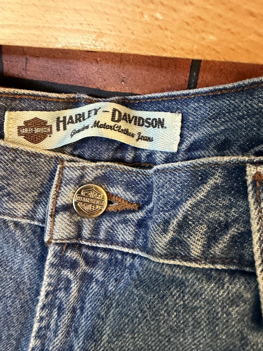 デニムパンツ Gパン ジーパン ジーンズ HARLEY ハーレイダビッドソン 38インチウエスト約99 アメリカ古着_画像2