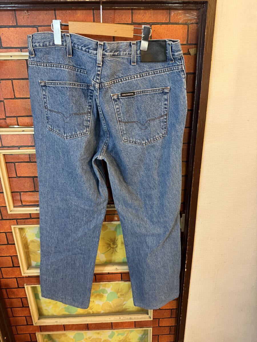 デニムパンツ Gパン ジーパン ジーンズ HARLEY ハーレイダビッドソン 38インチウエスト約99 アメリカ古着_画像3