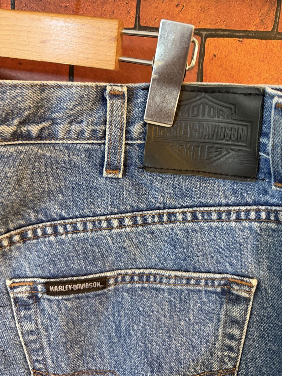 デニムパンツ Gパン ジーパン ジーンズ HARLEY ハーレイダビッドソン 38インチウエスト約99 アメリカ古着_画像4