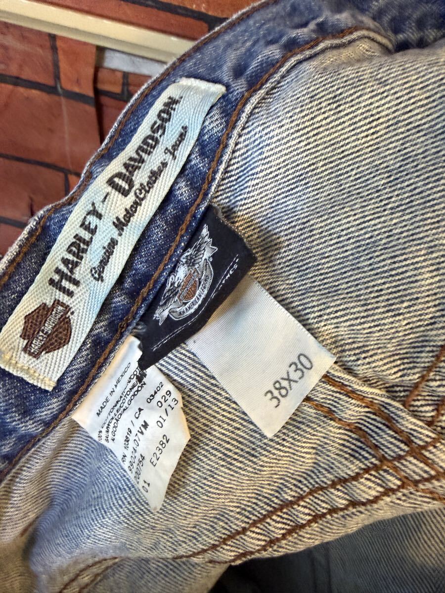 デニムパンツ Gパン ジーパン ジーンズ HARLEY ハーレイダビッドソン 38インチウエスト約99 アメリカ古着_画像5