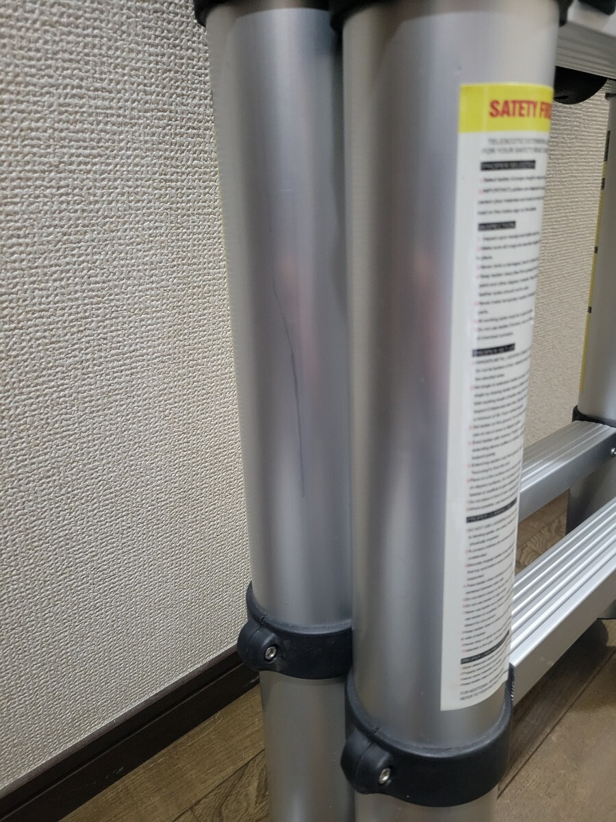 伸縮はしご 脚立 ハシゴ 伸縮脚立 アルミ製 3.8m アルミ梯子 折りたたみ 150kg耐荷重 伸びる梯子 2200円スタート_画像4