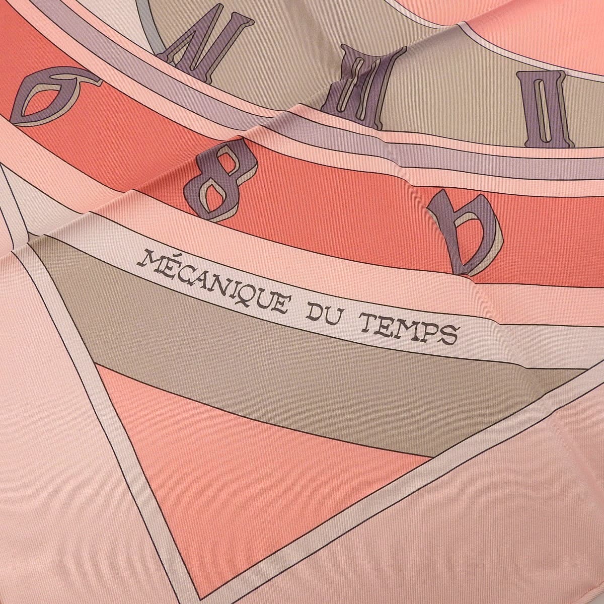 エルメス HERMES カレ90 MECANIQUE DU TEMPS 時の仕掛け スカーフ シルク ピンク×マルチカラー レディース 4683_画像2