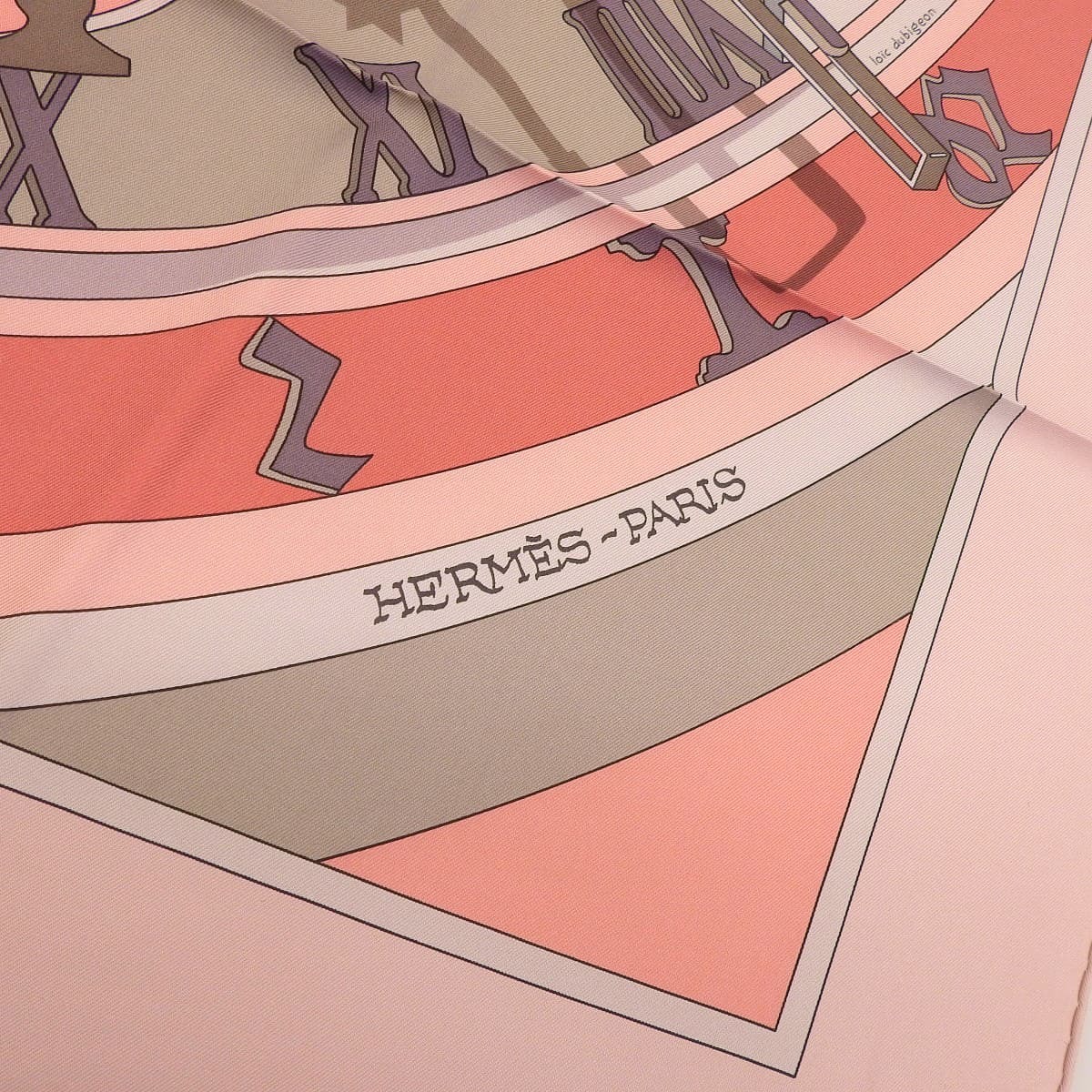エルメス HERMES カレ90 MECANIQUE DU TEMPS 時の仕掛け スカーフ シルク ピンク×マルチカラー レディース 4683_画像3