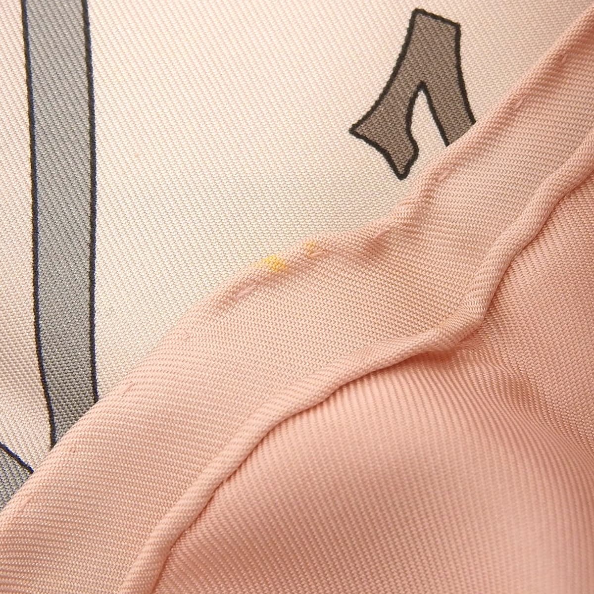 エルメス HERMES カレ90 MECANIQUE DU TEMPS 時の仕掛け スカーフ シルク ピンク×マルチカラー レディース 4683_画像6