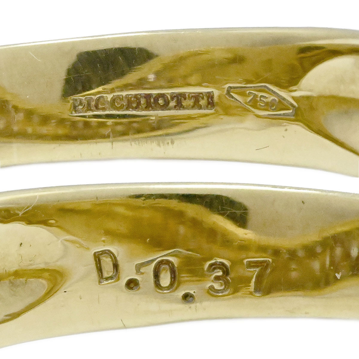 ビキョッティ PICCHIOTTI 750YG K18YG ダイヤ0.37ct イエローゴールド サイズ13号 レディース 3909_画像7