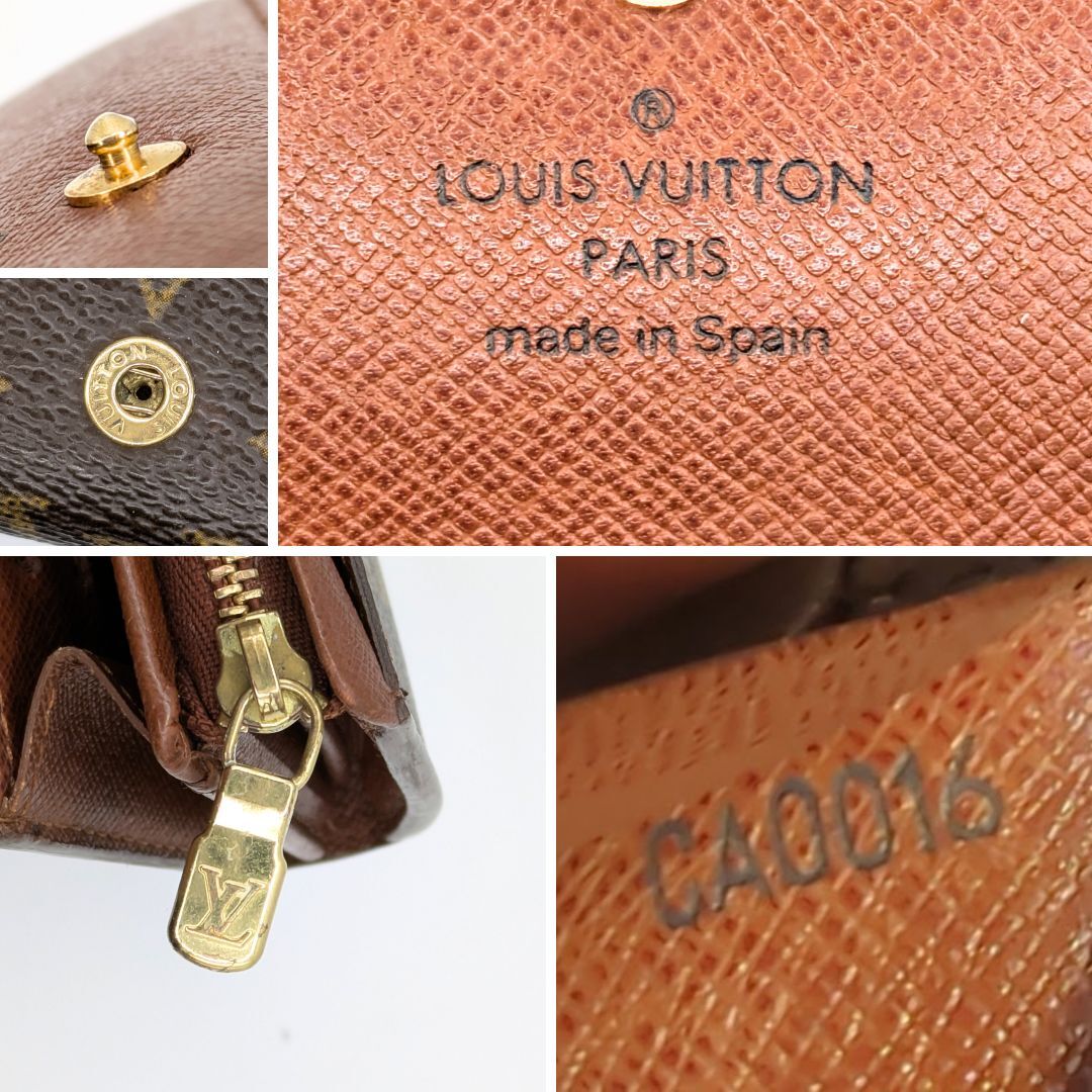 LOUIS VUITTON モノグラム ポルトフォイユ トレゾール L字ファスナー 小銭入れ 二つ折り財布 M61736 CA0016_画像10
