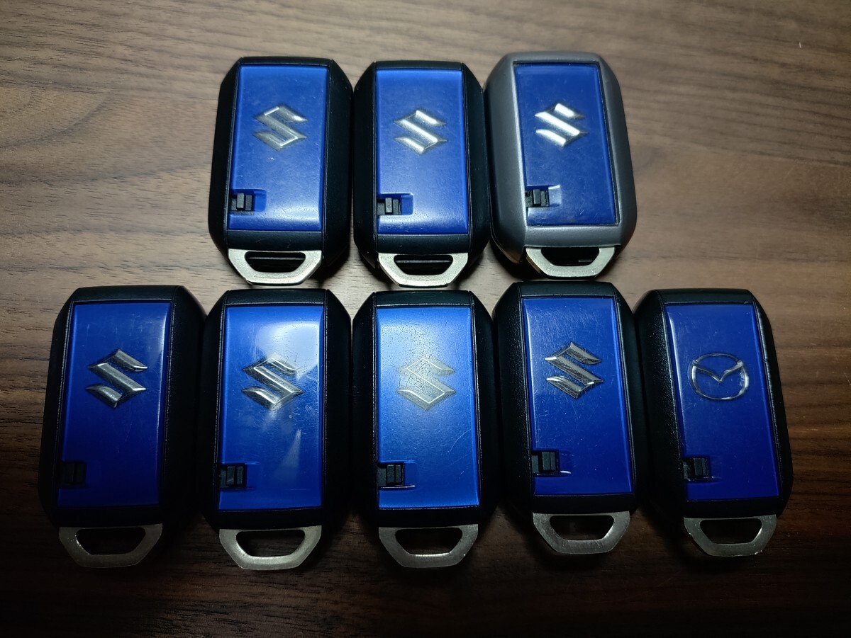 スズキ 　マツダ　純正 スマートキー 　ハイブリッド 　 4ボタン 2ボタン ワゴンR ハスラー 　スペーシア　フレアワゴン　8個　中古品_画像1